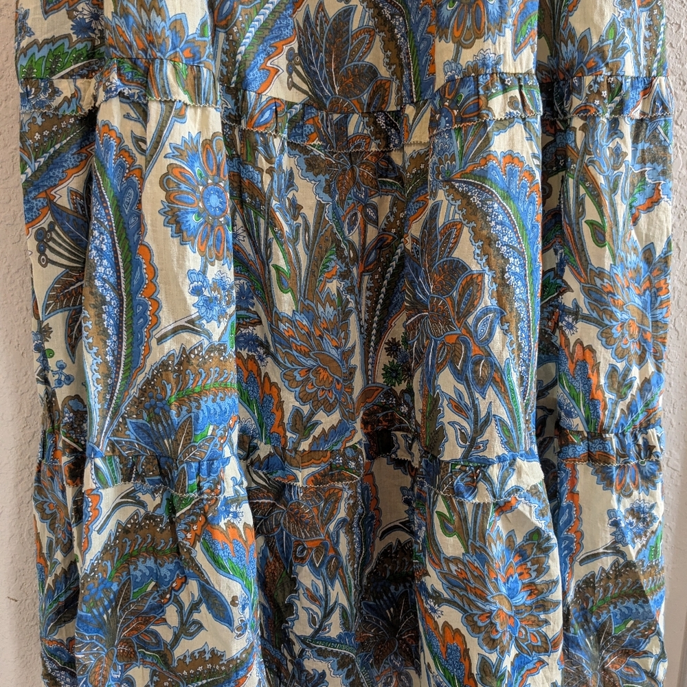 House Of Harlow 1960 Maxi Dress M Halter Neck Tiered Skirt Paisley Boho 70's - Picture 6 of 9